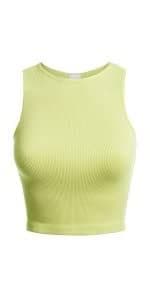 MixMatchy Women's Solid One Shoulder Ribbed Crop Tank Tops Burnt Orange ML at Amazon Women's Clothing store