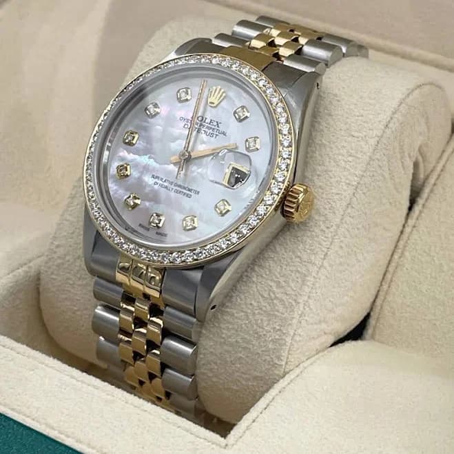 Rolex Datejust 36mm Mother Of Pearl 2-tone Jubilee Diamond Bezel