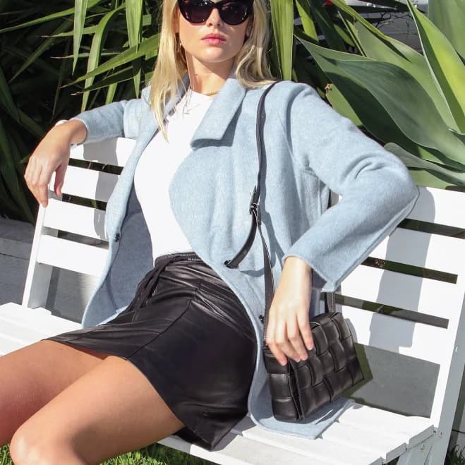 Belle & Bloom Women's Ex-Boyfriend Wool Blend Oversized Jacket