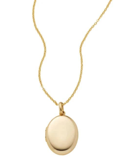 Made By Mary Women's Mini Oval Locket Necklace