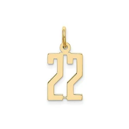 14K Solid Yellow Gold Number Necklace Chain Pendant Charm