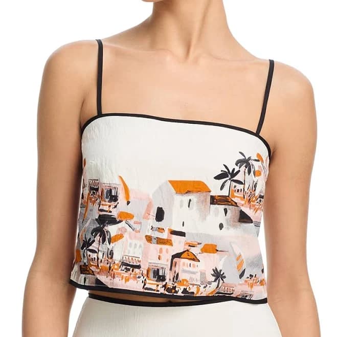 AQUA Women's Sleeveless Square Neck Toile Top