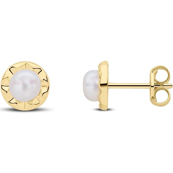 9ct Yellow Gold Cultured Freshwater Pearl Stud Earrings