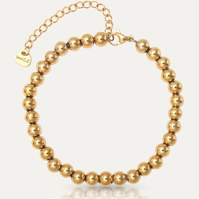 18K Gold Plated Adjustable Bead Bracelet