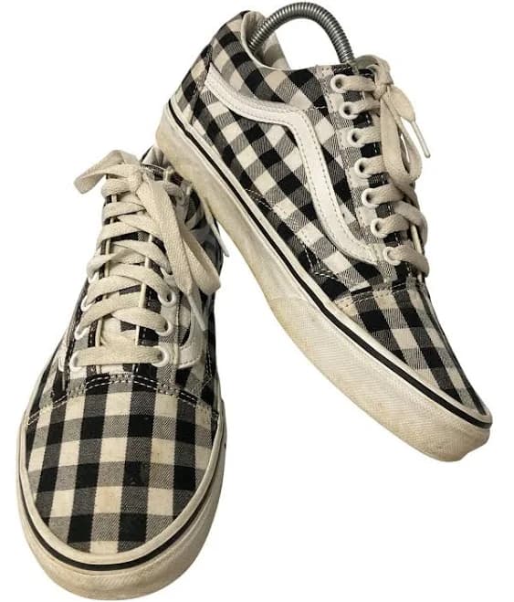 Vans Old Skool Black & White Checkered Canvas Sneakers Mens 7.5 /