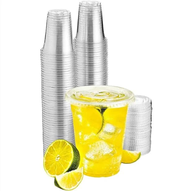 Green Direct 12 oz. Clear Plastic Disposable Cups with Lids