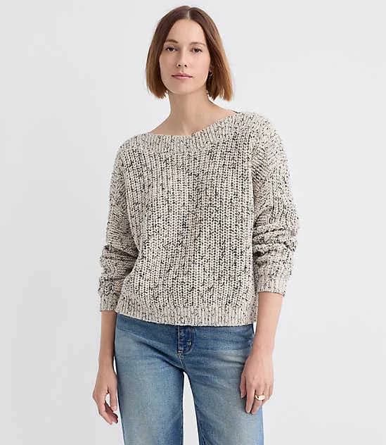 Loft Women's Petite Marled Chunky Ribbed Sweater