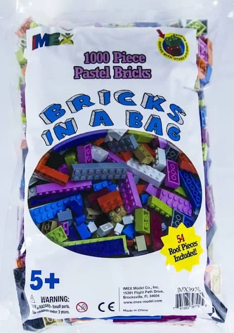 1000 Pc Pastel Bricks In Bag