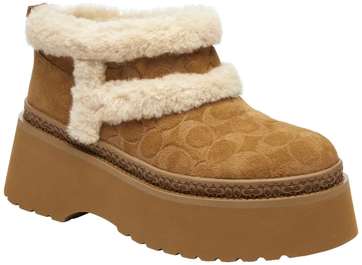 Coach Women's Christina Signature Shearling Booties