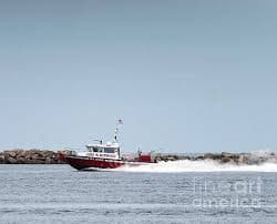 Jax Fire Boat Onesie by Rodney Cammauf - Rodney Cammauf Official Website