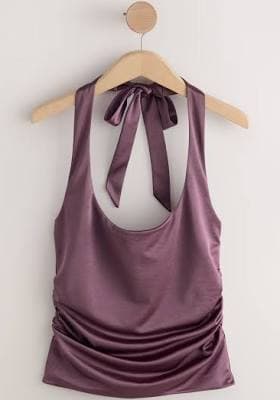 Women's Satin Halter Neck Top