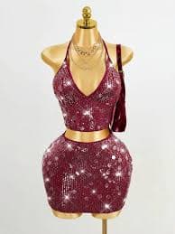 Allurite Women's High Waisted Sparkly Skirt | SHEIN EUR