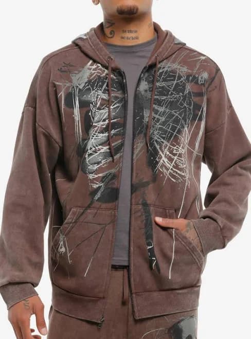 Skeleton Sketch Graphic Hoodie