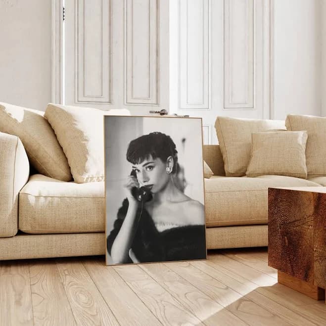 Audrey Hepburn Print, Vintage Actress Print, Black and White Wall Art, Chic Wall Art, Old Hollywood Prints, Fashion Poster, DIGITAL DOWNLOAD