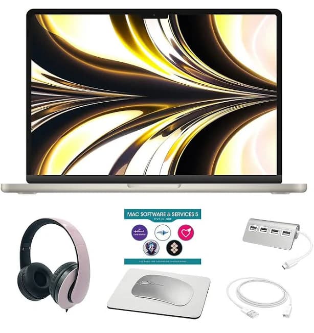 Apple Macbook Air 13" M2 256GB 16GB Bundle,Starlight/Rose