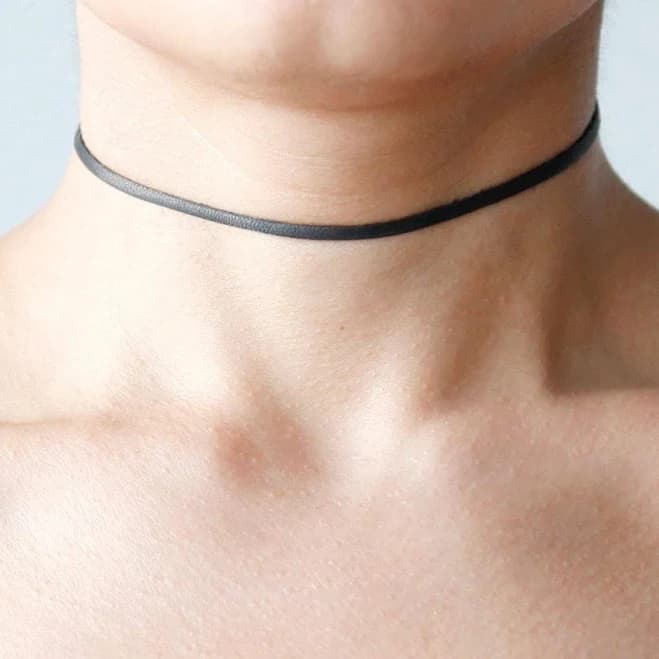 Minimalist Leather Choker with Stainless Steel Clasp