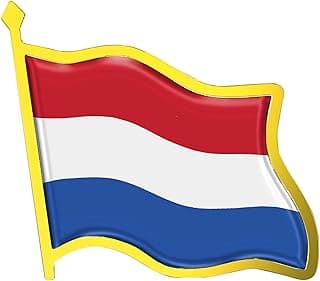 Netherlands Flag Lapel Pin - Enamel Metal National Badge | World Travel Souvenir Gifts for Men & Women | Country Flag Patriotic Brooch Bulk Pack of Pins for Hat, Tie, Clothes, Backpack (1pc)