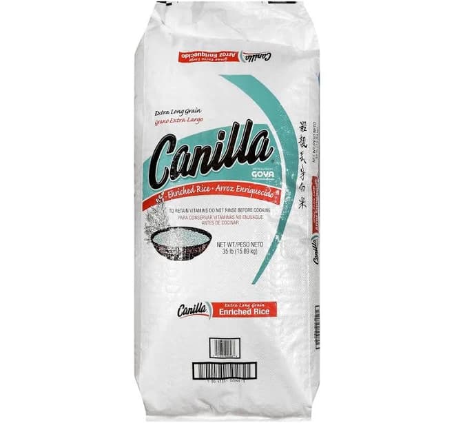 Goya Canilla Extra Long Grain Enriched Rice, 35 Pound