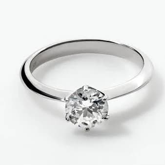 925 Sterling Silver Moissanite Solitaire Engagement Ring