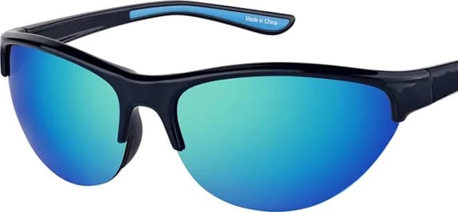 Zenni Women's Cat-Eye Sunglasses Black Mirror Plastic Frame