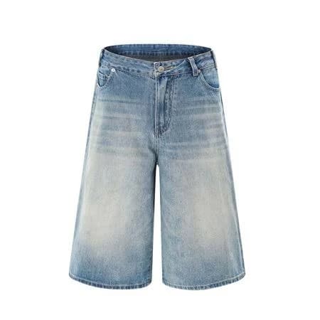 Men's Baggy Loose Fit Wide Leg Denim Shorts