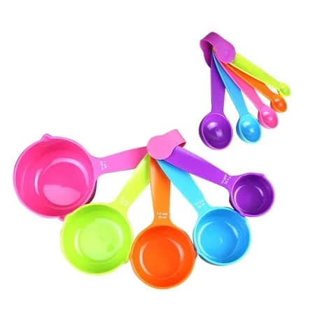 10 Pieces Plastic Measuring Cups and Spoons Set
