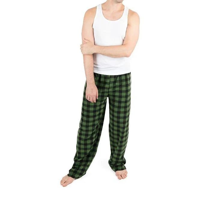 Leveret Men's Fleece Plaid Pajama Pants