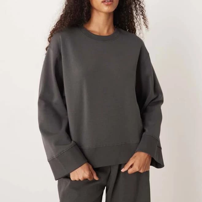 ASOS Design Interlock Oversized Crew Neck Top