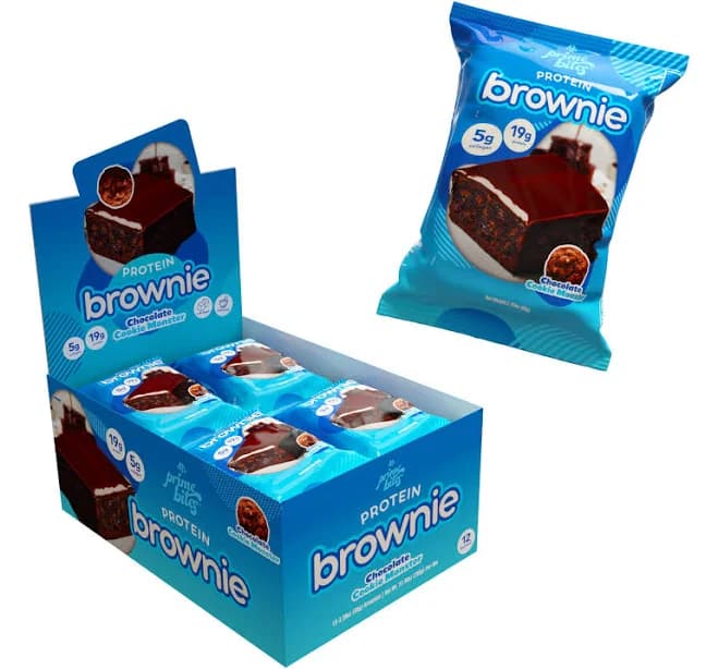Protein Brownies | Chocolate Cookie Monster Flavor | 19g Protein 5g Collagen | Healthy Protein Snack | Prime Bites