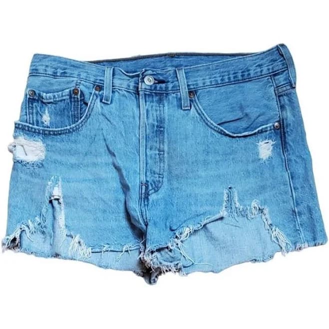 Levi's Women's Distressed 501 Size 30 Red Tab Blank Summer Shorts