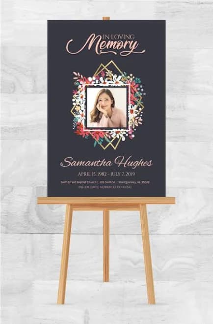 DisciplePress 24hr Delivered Pink Flowers Themed Memorial Poster