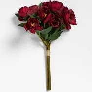 Crate & Barrel Faux Deep Red Peony Bundle