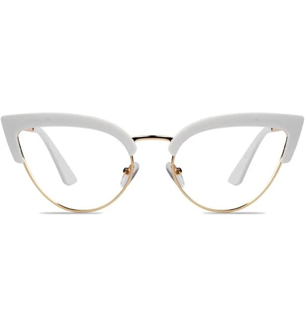 Fondvue White Cat Eye Prescription Glasses
