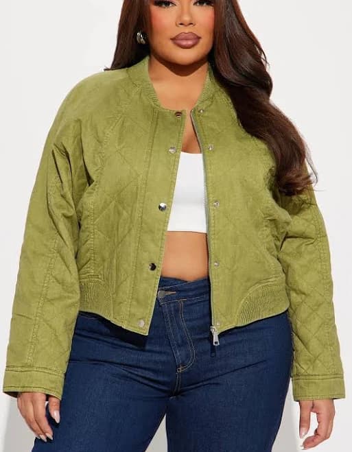 Fashion Nova Mara Quilted Bomber Jacket