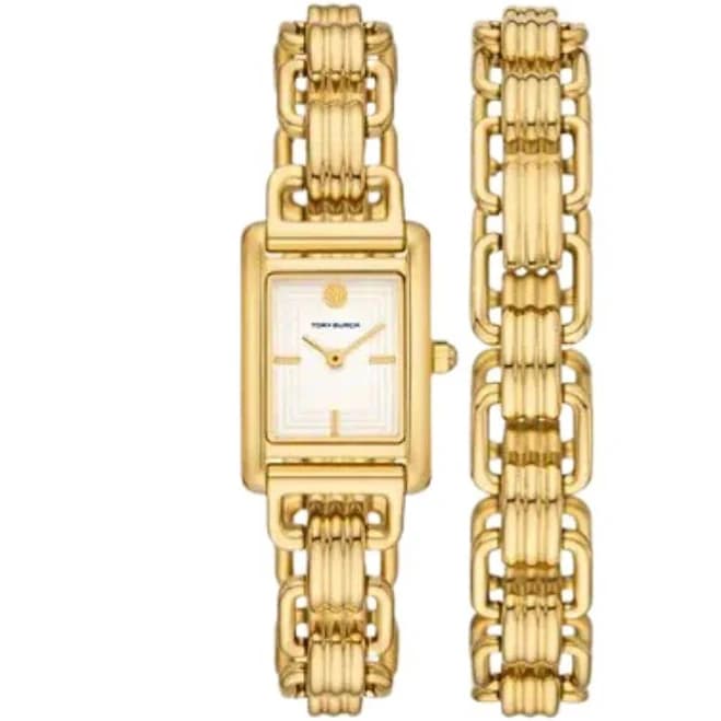 Tory Burch Women's Mini Eleanor Stainless Steel Double Wrap Bracelet Watch