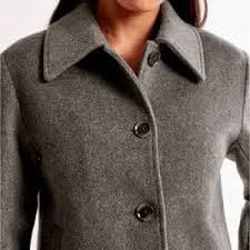 Abercrombie & Fitch | Jackets & Coats | Abercrombie Fitch Grey Gray Wool Blend Short Coat Jacket Outerwear Button Up S | Poshmark