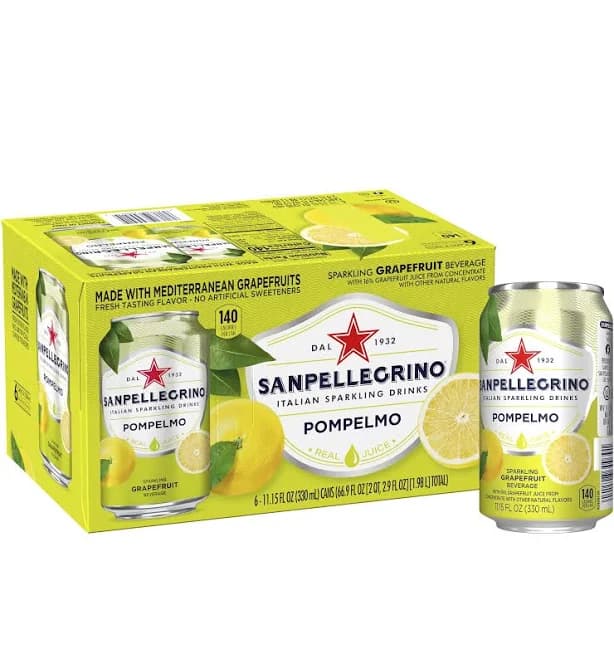 Sanpellegrino Italian Sparkling Drink Grapefruit 11.15 Fl Oz (Pack of 6)