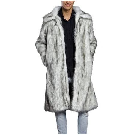 Men's Faux Fur Long Sleeve Jacket