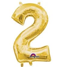 Amscan Gold Number 2 Air-Filled Balloon