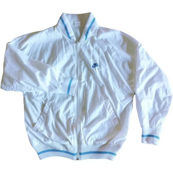 Nike Jacket Size L: White With Blue Accents