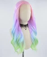 Rainbow Wavy Synthetic Lace Front Wig WW395