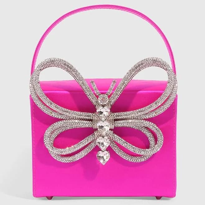 Rhinestone Butterfly Clutch Bag