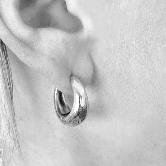 Chunky Silver Hoop Earrings