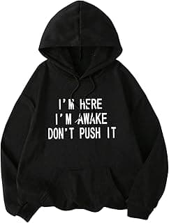 Women's Slogan Letter Print Long Sleeve Hooded Sweatshirt Pullover Hoodie Tops