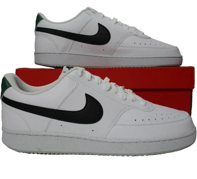 Nike Court Vision Low Next Nature White Black Green Shoes Sneakers