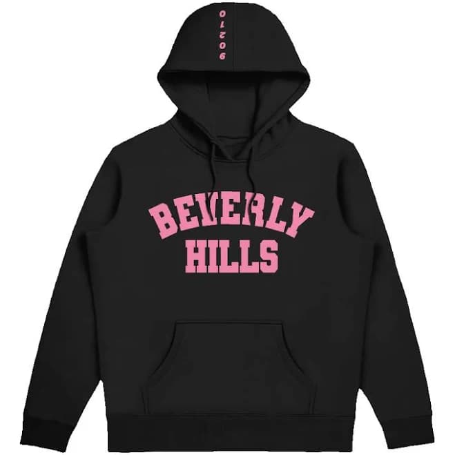 Beverly Hills Original Hoodie with Pink Puff Letters
