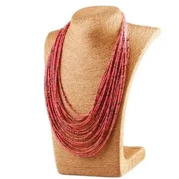 Pink Beaded Layered Necklace7