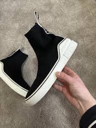 Givenchy Givenchy Black Knitted Fabric George V Mid Sock Sneakers 37 | Grailed