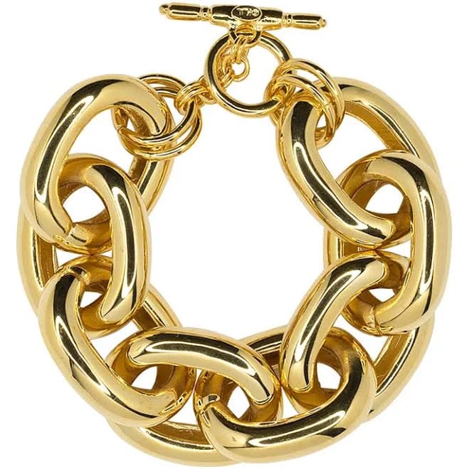 Polished Gold Large Link Bracelet