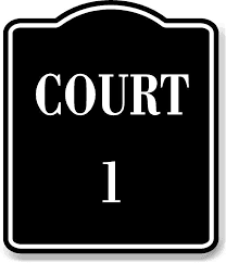 Court 1 BLACK Aluminum Composite Sign, 8.5"x10" - Walmart Business Supplies